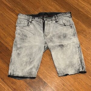Guess Gray Jean Shorts with Distressed Style